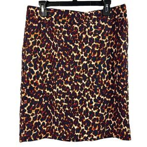 Merona Womens Animal Print Stretch Pencil Lined Skirt Size 10